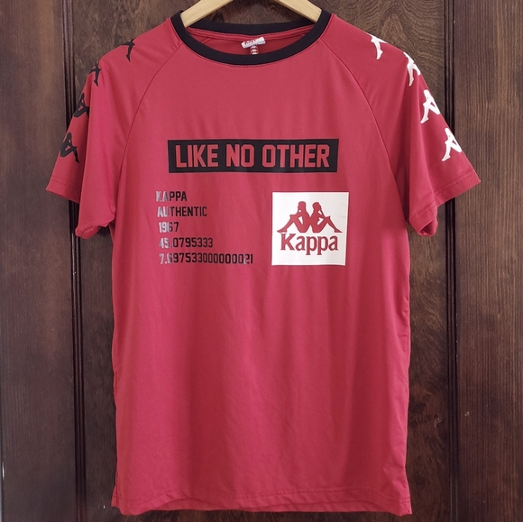 Kappa Short Sleeve Shirt Bastil Authentic "Like No Other" Red Mens SIZE Small - Picture 8 of 10